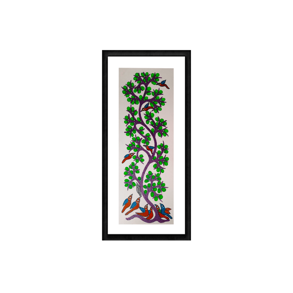 Gond Tribal Painting Tree Of Life With Birds HasthCraft   3 38 1 1024x1024 