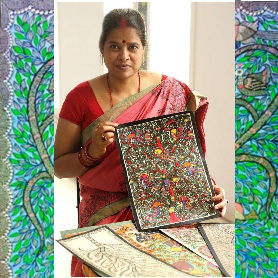 Ambika-Devi-Madhubani-Painting Ambika Devi-Madhubani Painting
